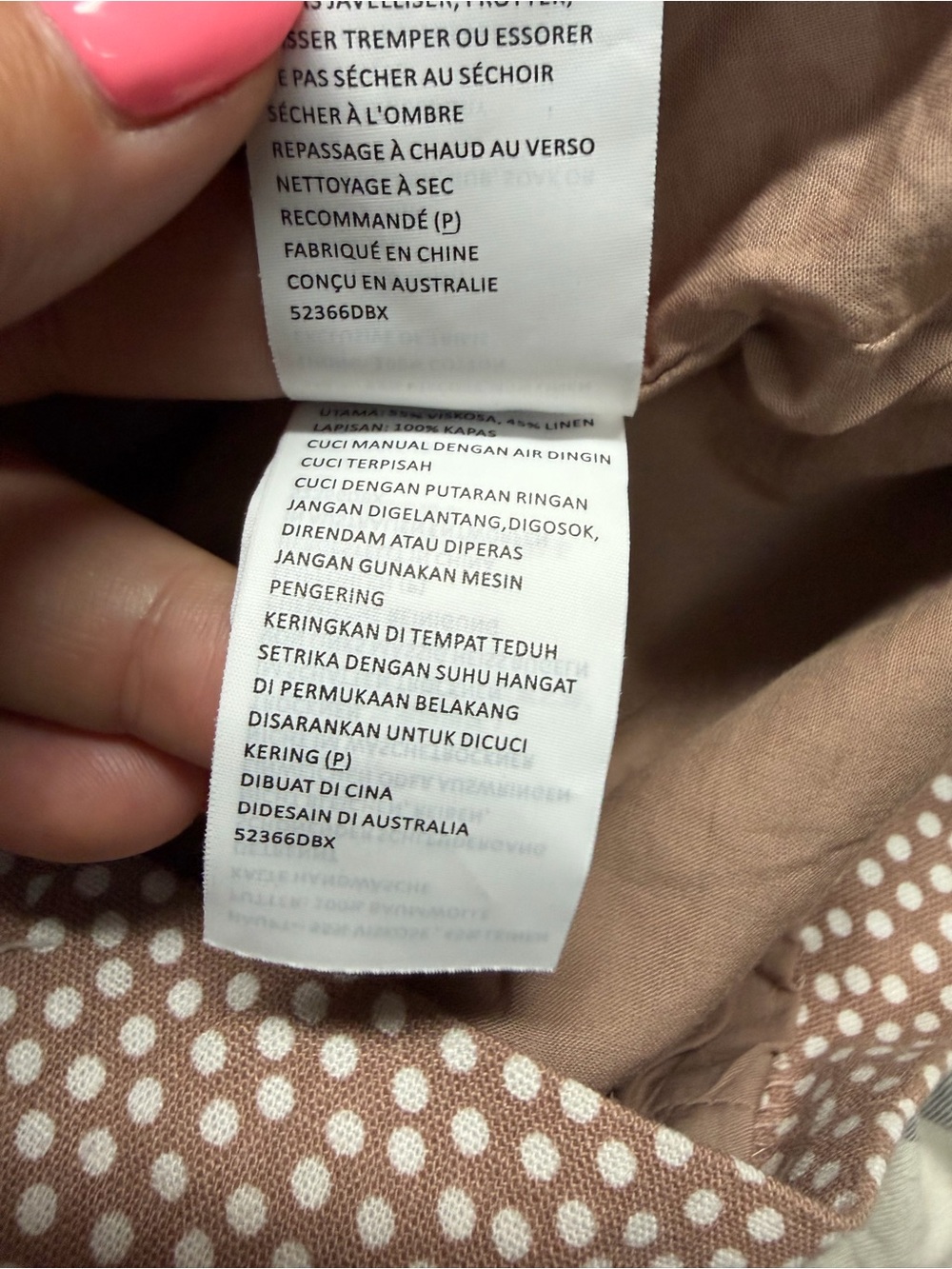 Bardot Polka Dot Linen Blend Ruffle Mini Dress Taupe Cottagecore Size 4 Summer - Picture 8 of 13